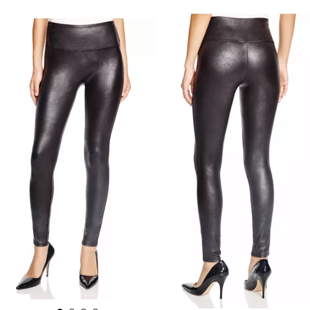 Vegan Leather Black Wet Look Skinny Leggings S NEW